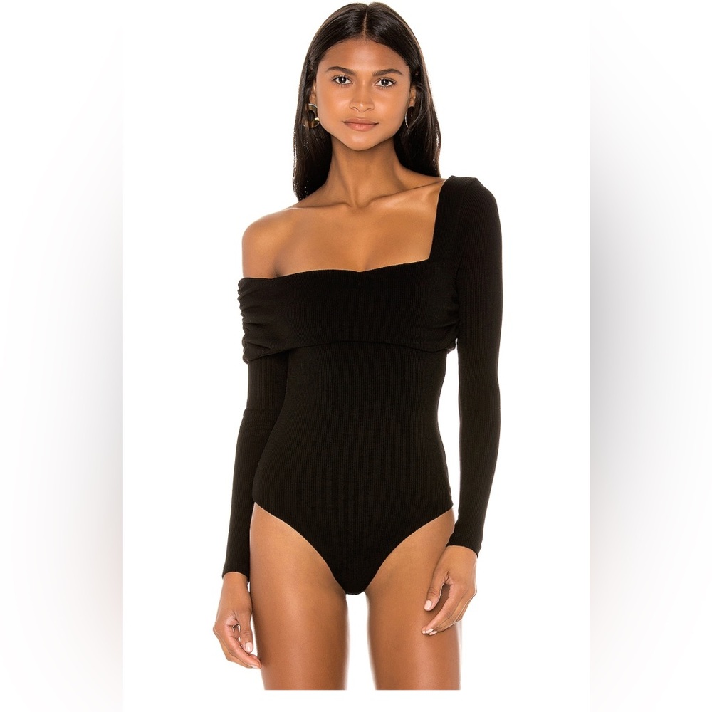 Lovers + Friends Black One-Shoulder Bodysuit